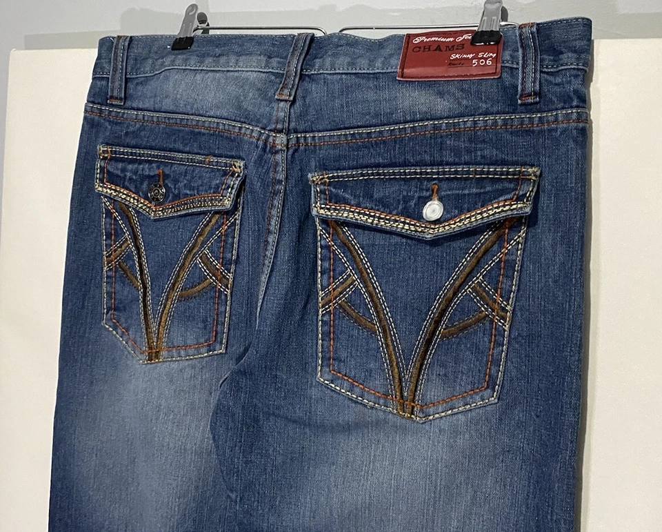 Vintage Y2K Baggy Jeans Chams 38 Wide Leg Skater Grunge Cyber Mall Goth Urban - Image 2 of 4