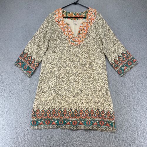 Lucky Brand Dress Womens Large Beaded Embroidered Boho Western Shift V-Neck - Photo 1/14