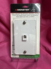 Monster 140093-00 Wall Mount Telephone Line Wall Plate, White.