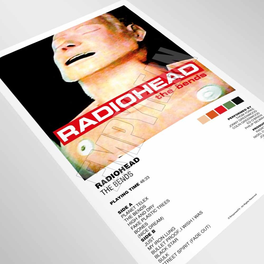 Radiohead The Bends 1995 Vinyl Record LP Album Poster Art Print | eBay