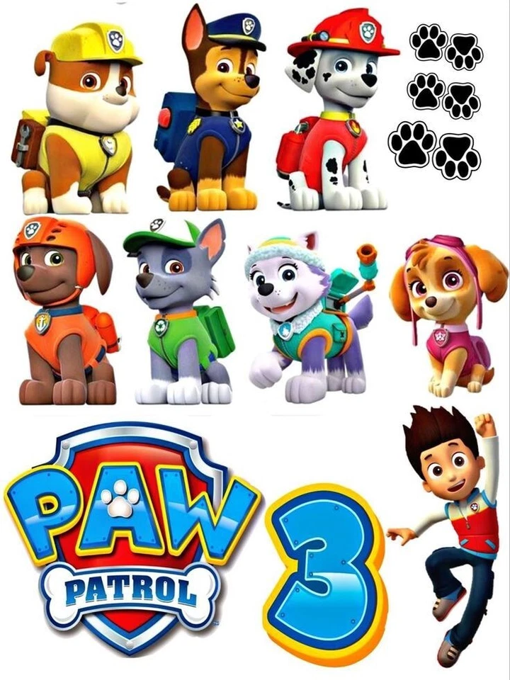 PAW Patrol Essbar Party Tortenaufleger Torte  Geburstag Zuckermasse + TEXT - Bild 2 von 4