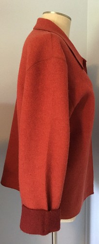 Marisa Christina Two Tone Rust Woman’s Open Front 100% Wool Blazer Jacket Large - Picture 4 of 8