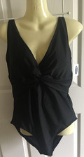 NWT Old Navy One Piece Swimsuit Black Size Extra Large XL  Twister
