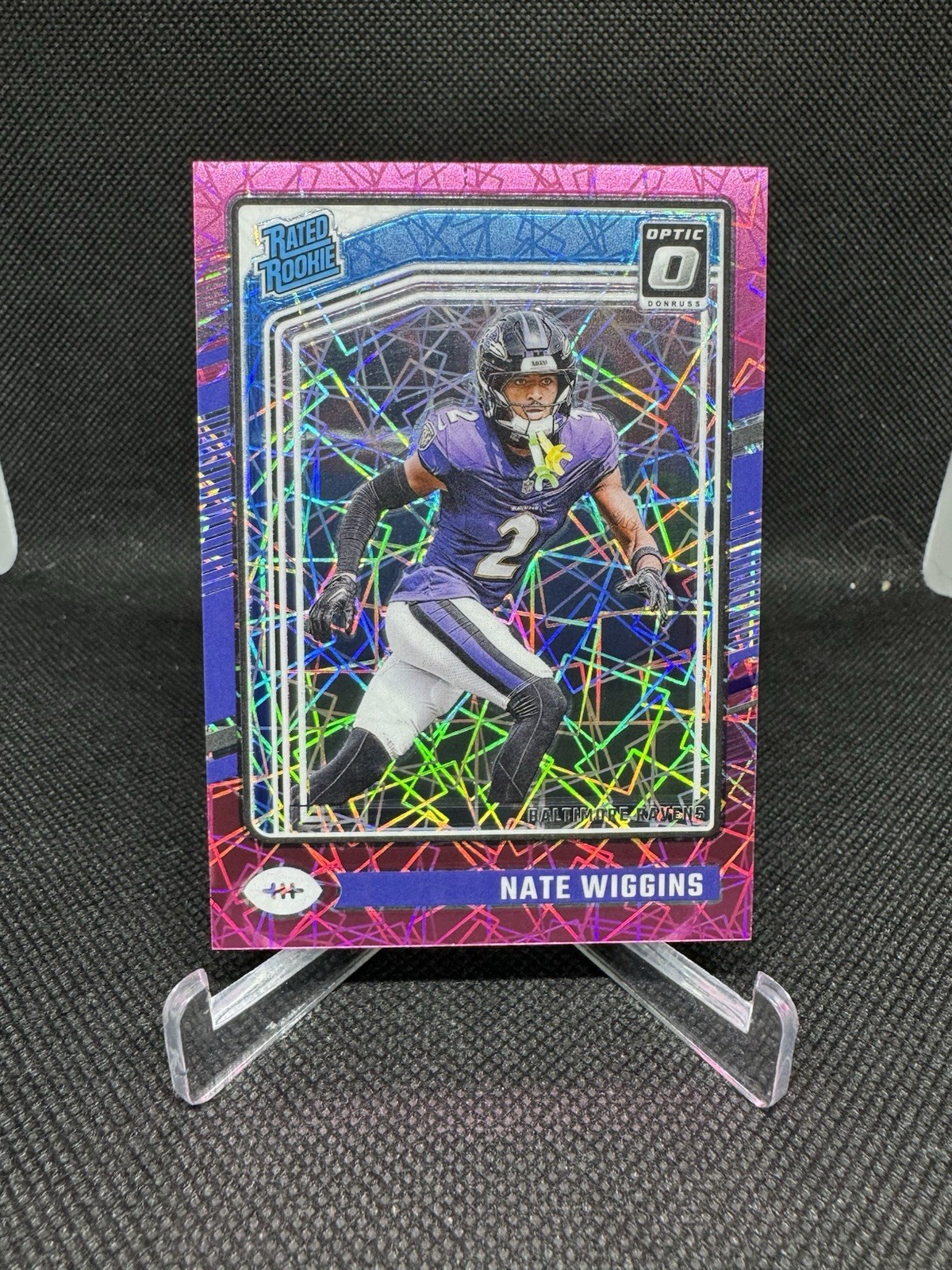 2024 Panini Donruss Optic Nate Wiggins Pink Velocity /80 #281 RC Ravens