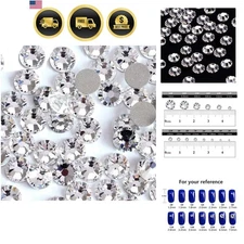 Clear Rhinestones Flat Back Gems 1440pcs 4mm Craft Gems for DIY Jewelry Deco