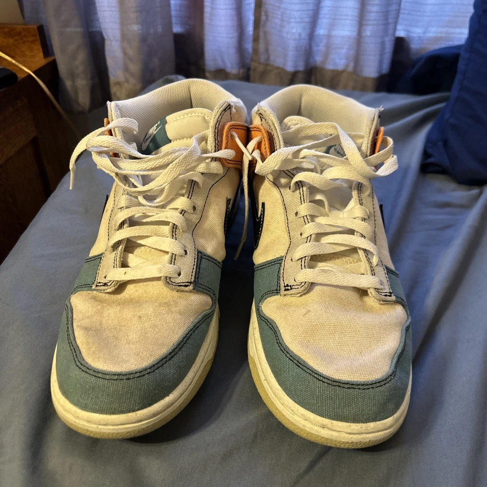 Nike Dunk Mid Pale Ivory Multi-Color Size 11.5 Worn - Image 4 of 4