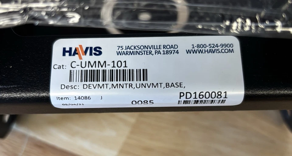 Base de montaje universal para monitor Havis C-UMM-101 - Soporte de montaje de dispositivo - OpenBox Foto 4 de 4
