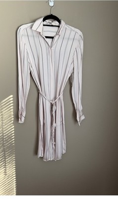 $298 by Etcetera Pink Stripe Shirt Dress