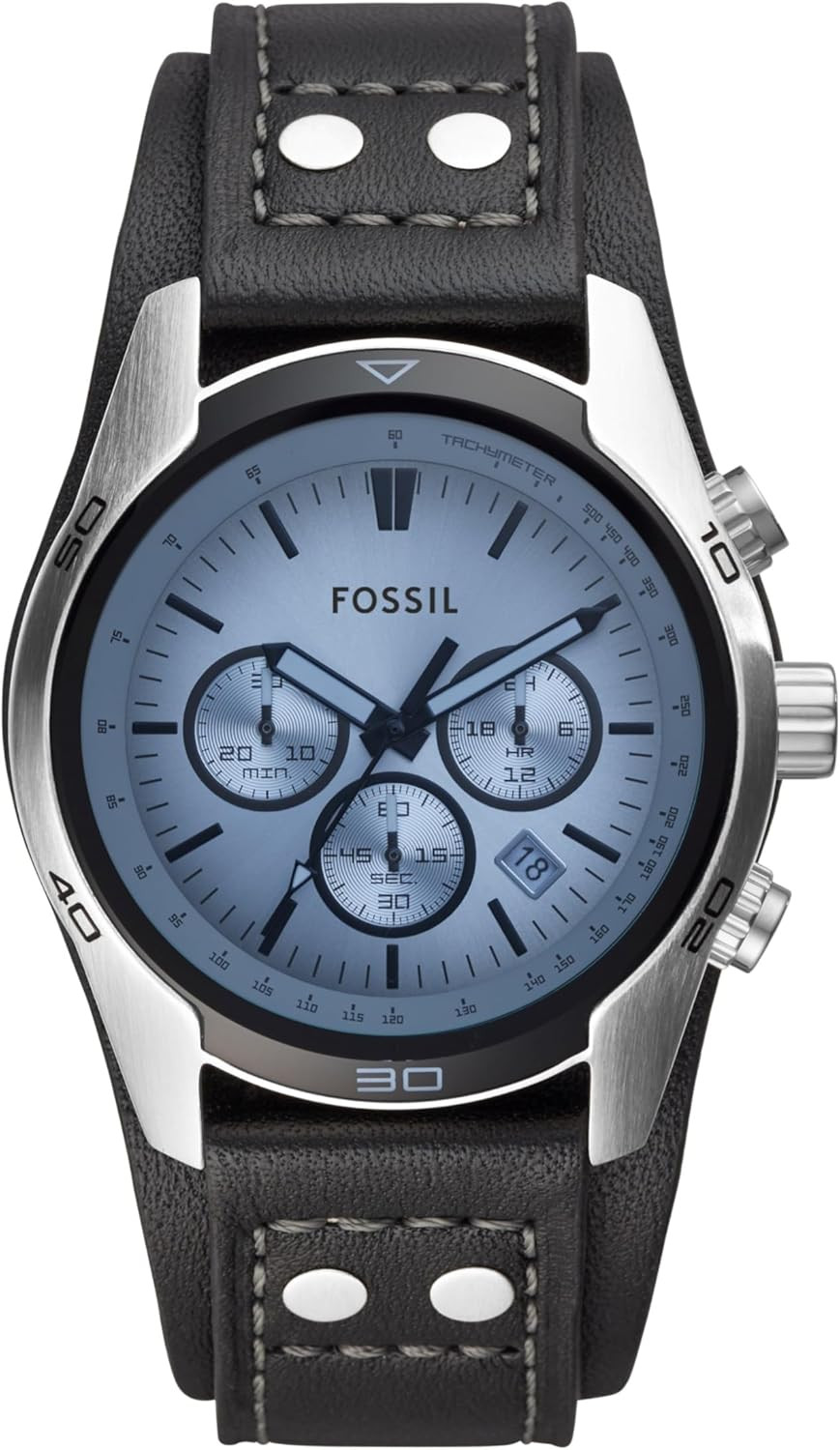 Reloj Fossil Coachman para hombre, movimiento cronógrafo con pulsera de acero inoxidable o cuero