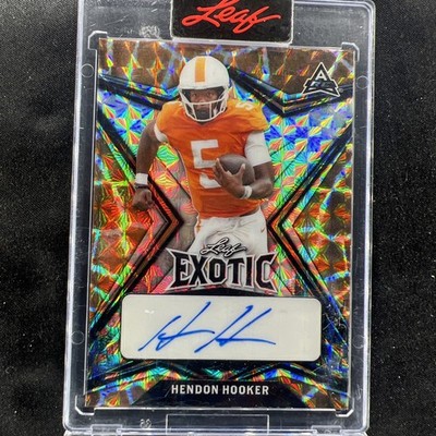 2022 Leaf Exotic Giraffe Hendon Hooker RC Auto SSP /3 Rookie Autograph  Titans
