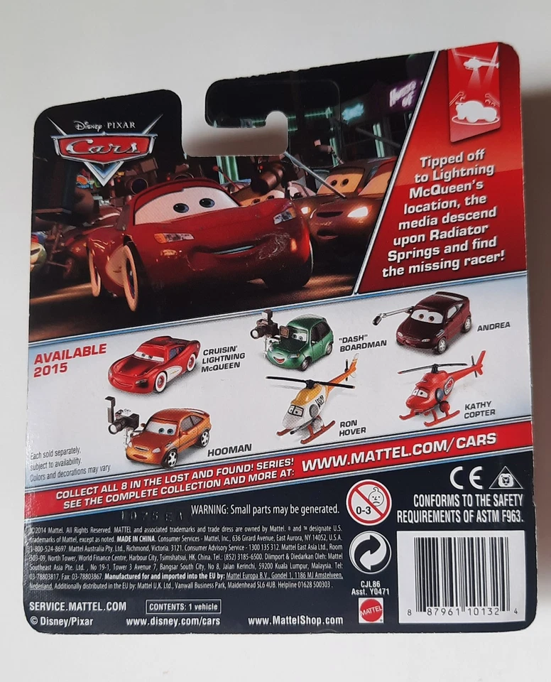 CARS Raro Disney pixar 2015 ANDREA lost and found 3/8 2015 mattel 1/55 maclama - Immagine 2 di 4