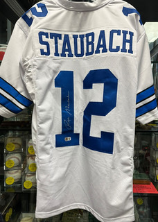 Roger Staubach Autographed Dallas Cowboys Custom Jersey NFL HOF BAS