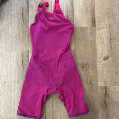Arena Powerskin Carbon Flex Sz 34 Open Back pink tech suit