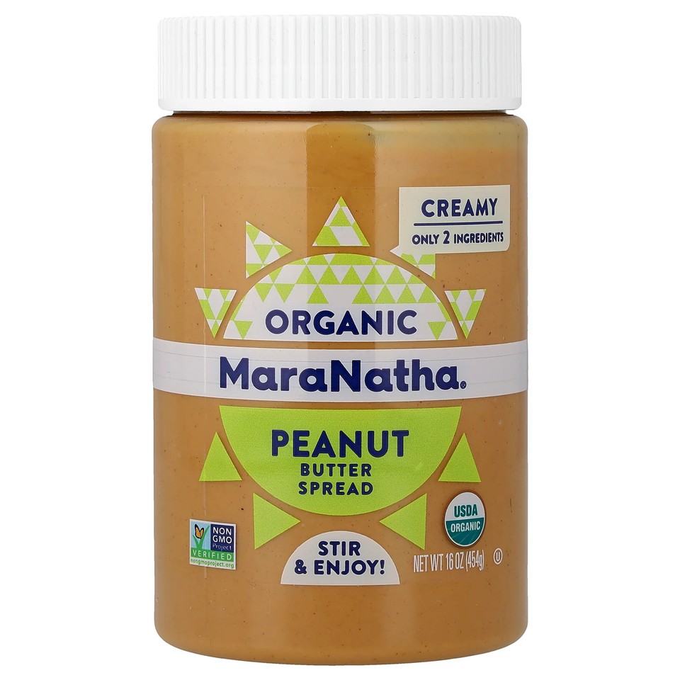 MaraNatha Organic Peanut Butter Creamy 16 oz 454 g Gluten-Free, Kosher, Organic