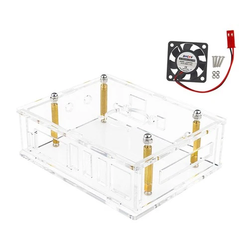 Acrylic Transparent Enclosure Case House With Cooling Fan For Orange Pi 5 Plus