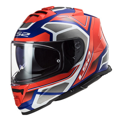 LS2 Adults Assault Petra Motorcycle Helmet Red/Blue/Graphite - Small - 800-1152
