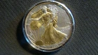 2009 American Silver Eagle W/ Gold Guilding 1oz Fine Silver From A Local Estate