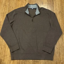 Lands’ End Mens 1/4 Zip Pullover XL 46/48 Cotton Mock Neck Sweater Sweatshirt