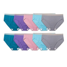 Fruit of the Loom Women's Eversoft Underwear, Assorted, 14, 10 Pack