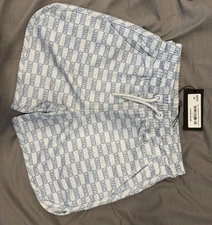 Kith Unisex Kids Mesh Shorts | Size M | Light Blue & White | Brand New With Tags