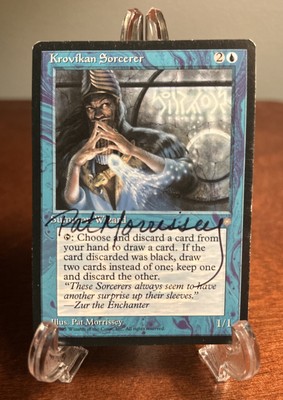 MTG　英語　妖術師のガラクタ　サインド　signed フィフスドーン Krovikan Sorcerer MTG Ice Age Signed Artist Proof Pat Morrissey | eBay