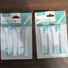 Sonic Toothbrush Replacement Heads for HX614-X, 4-Pack White/Blue Medium