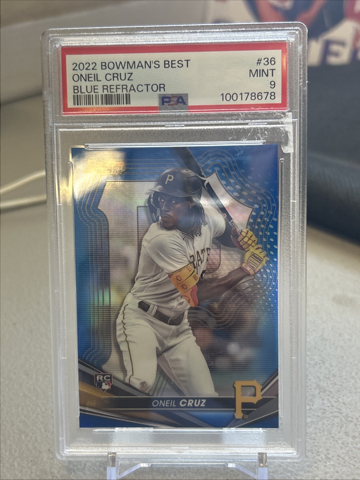 2022 Bowman's Best Oneil Cruz RC #36 Blue Refractor /150 PSA 9 MINT