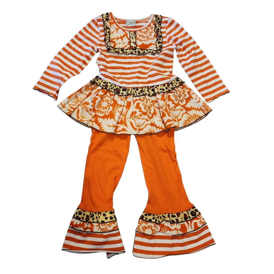 Ann Loren Sweet Autumn Pie Floral Outfit Size 4/5t EUC - Image 3 of 4