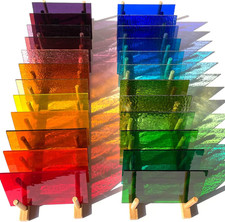 24 Sheets Transparent Cathedral Stained Glass Variety Pack 4 X 6 Inch Vibrant