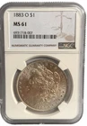 1883-O Morgan Silver Dollar $1 - NGC MS61