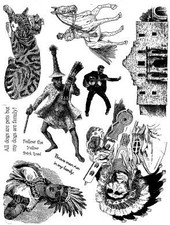 Unmounted Rubber Stamp Plate, Unmounted/Uncut Pink Rubber Stamps