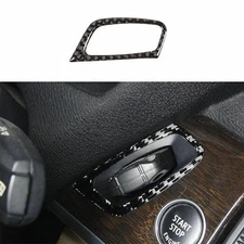 For BMW X5 X6 08-14 Real Carbon Fiber One-Button Start Switch Frame Trim 2PC