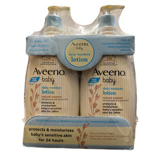 Aveeno Baby Daily Moisture Lotion with Pump, 24hr Protection 18 floz, 2pk