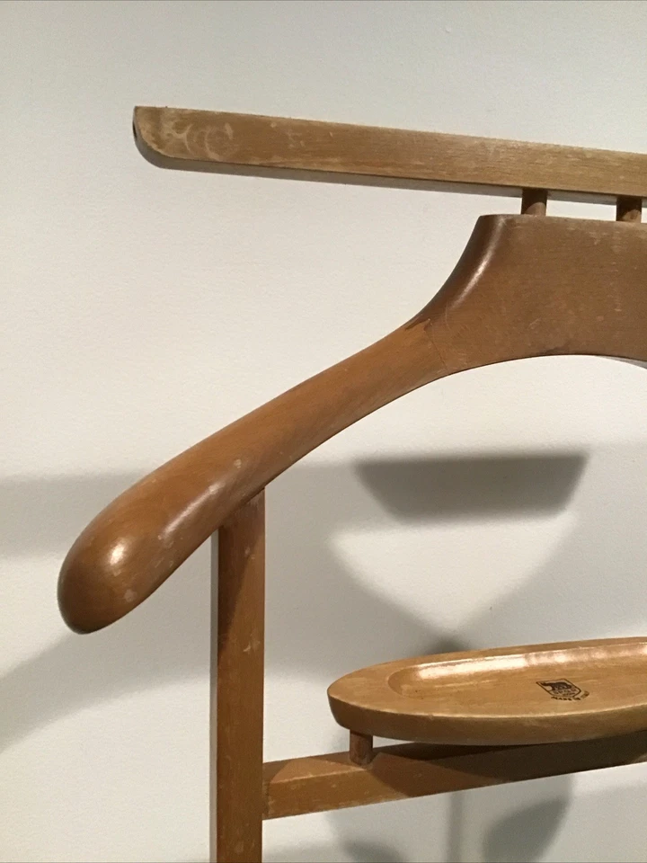 Vintage SPQR Made in Italy Wood Valet Butler Stand Light Blonde Color 42" Tall - Image 3 of 4