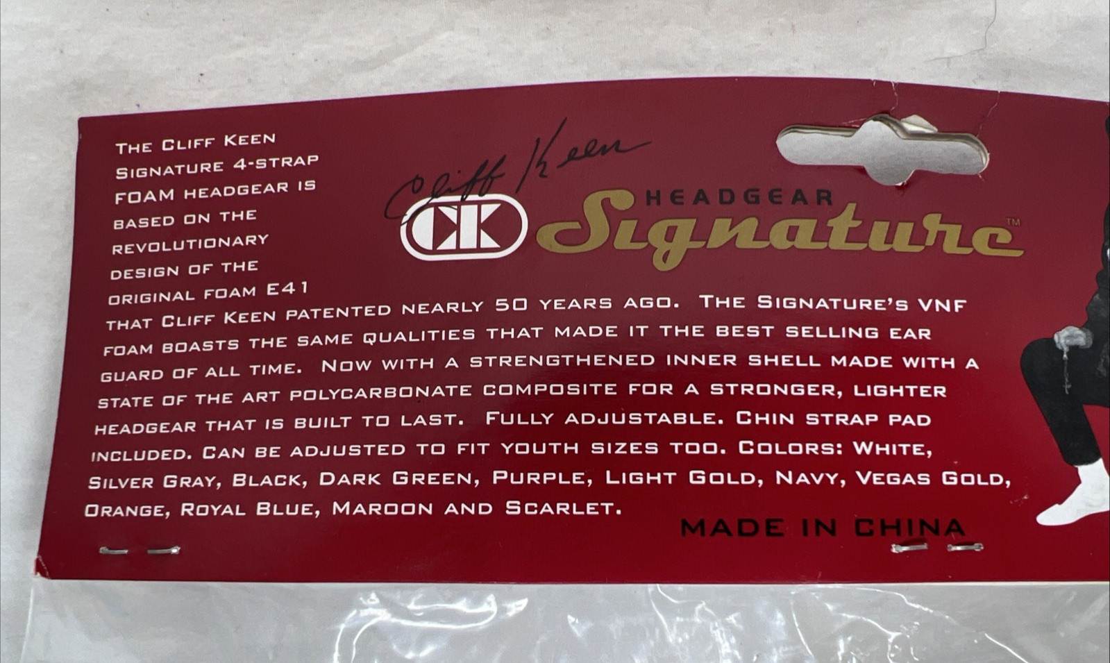 Cliff Keen Signature Wrestling Headgear Ear Guards Model E58 White