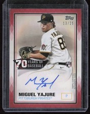 2021 Topps Miguel Yajure 70 Years of Baseball Autographs Red #/25