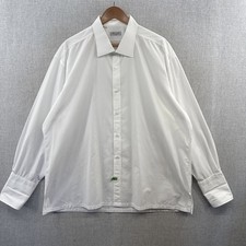 Charvet Dress Shirt Mens Large 47/18.5 White Solid French Cuff Long Sleeve Adult