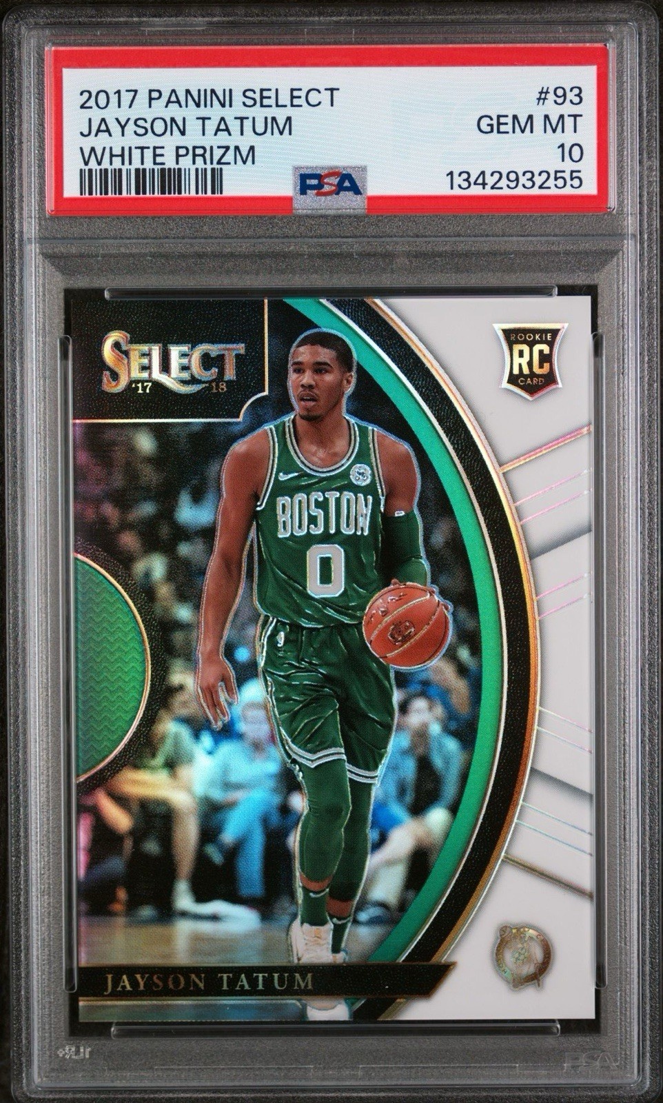 Jayson Tatum 2017-18 Select RC #93 White Prizm  101/149 PSA 10