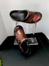 Sanita Painted Clogs Boho Hippie Whimsical Sz 8/39 Metallic Colors