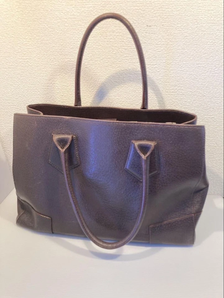 Vivienne Westwood кожаная сумка с короткими ручками темно коричневый логотип пластина стильный подлинный - Изображение 2 из 4