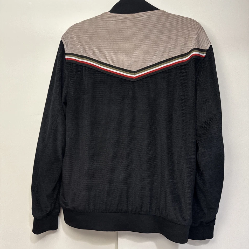 Zara Man Bomber Jacket Size MEDIUM  Black Satin Embroidered snake Vintage - Image 2 of 4