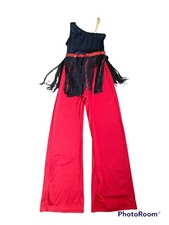 Weissman Child Large Red Black Tassels Squins Jazz Dance Tap Clogging Musical
