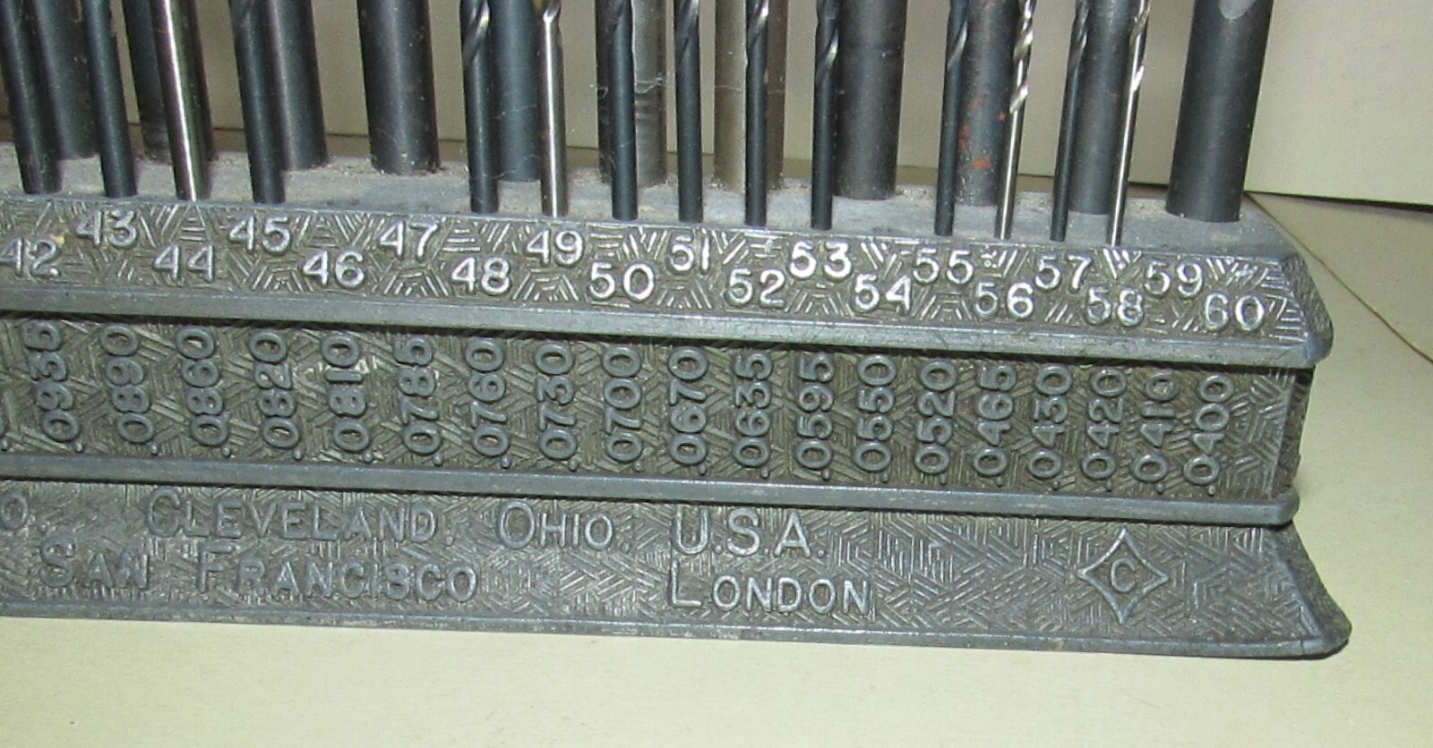 Vintage Cleveland Twist Drill Co Drill Bit Index Drill Bit Holder 160