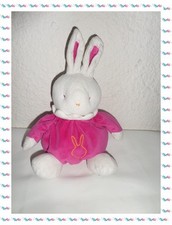 I - Doudou Boule Lapin Fuchsia et Blanc Klorane