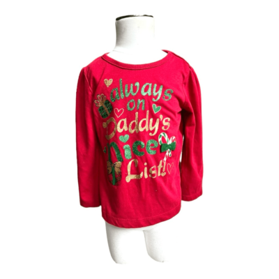 Baby Girls Celebrate Holidays Daddy's Nice List LS Graphic Tee