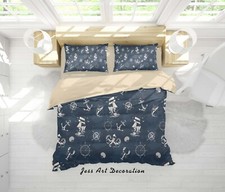 3D Nautical Anchor Sailboat Quilt Cover Set Duvet Cover Bedding Pillowcases