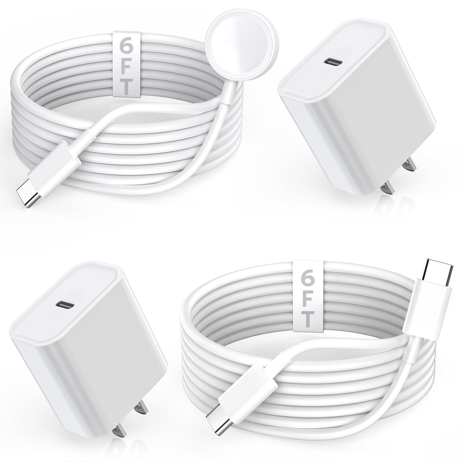 Fast Charger for iWatch & iPhone 16/15, 2Pack 20W PD Super Fast iPhone 15 Cha...