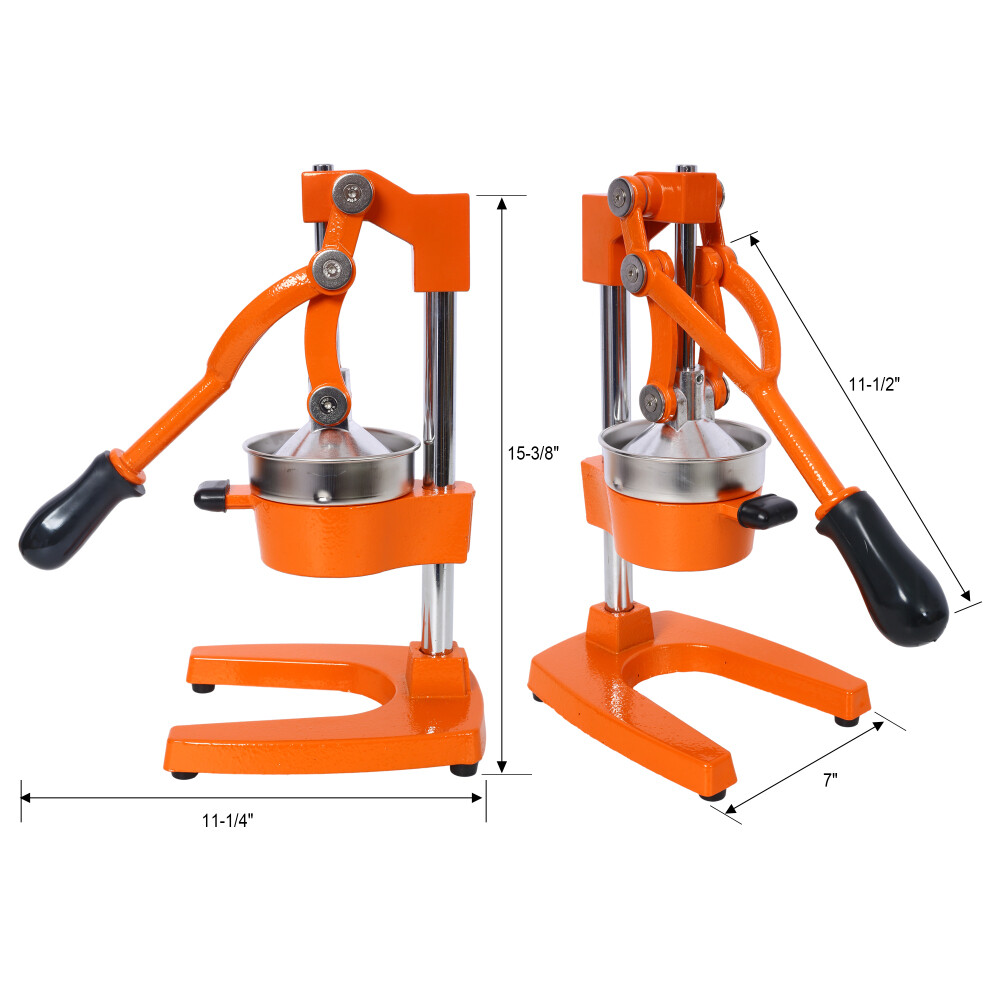 Heavy-Duty Cast Iron Orange Juicer, Commercial Manual Press, XL Size