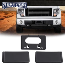 Fit For 2009-2014 Ford F150 Front Bumper Guards Pads & License Plate Bracket Kit