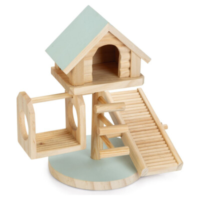 Beeztees Nager Spielhaus Lovy Holz mint 21x15,5x21cm 4in1 für Kleintiere